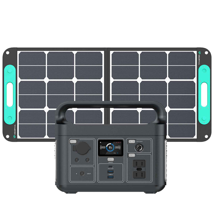Powerful Combo: Elevate Your Energy with VigorPool Solar Generator Lake 300 + 100W Solar Panel
