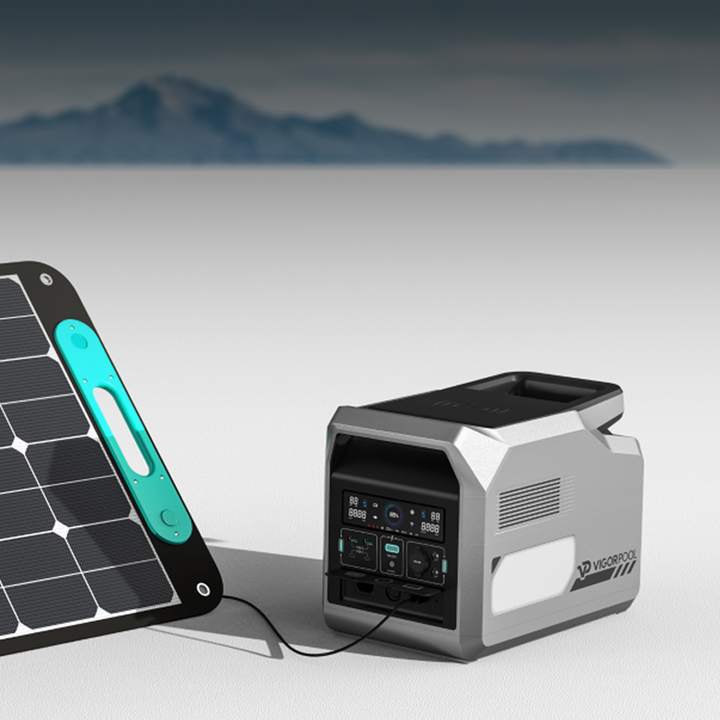 VigorPool Captain1200: Up to 400W solar fast charging. Use the cleanest energy and enjoy a greener ride.