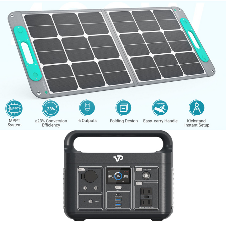VigorPool Solar Generator Lake 300 + 100W Solar Panel